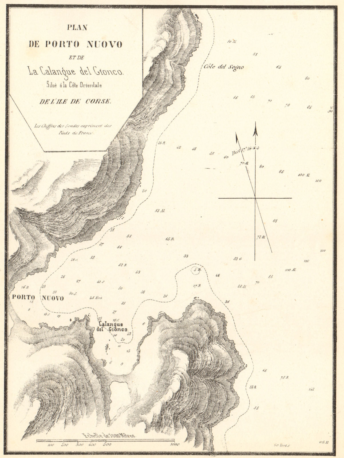 Porto-Novo. Porto Nuovo &… Calangue del Gionco. Corse Corsica. GAUTTIER 1851 map
